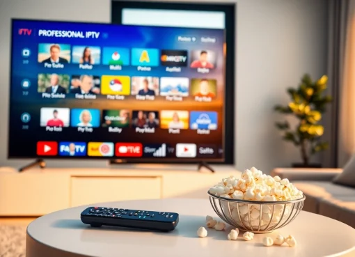 Experience no credit card IPTV trial with a modern setup in a cozy living room.