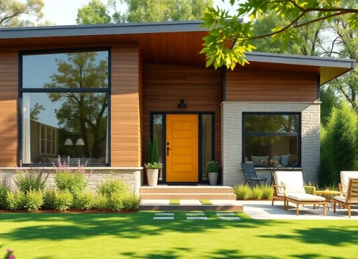 Stunning exterior remodel showcasing a modern house with vibrant colors and landscaping enhancements.