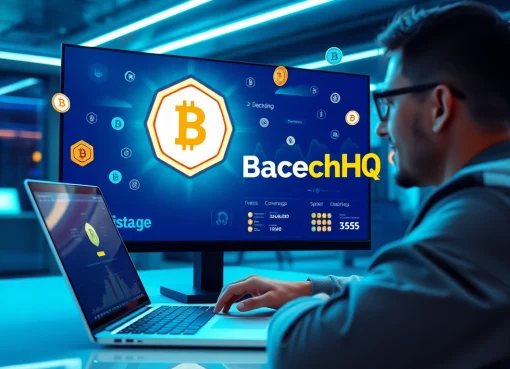 Engaged user interacting with a digital display of the BasedChadHQ token in a modern cryptocurrency exchange.