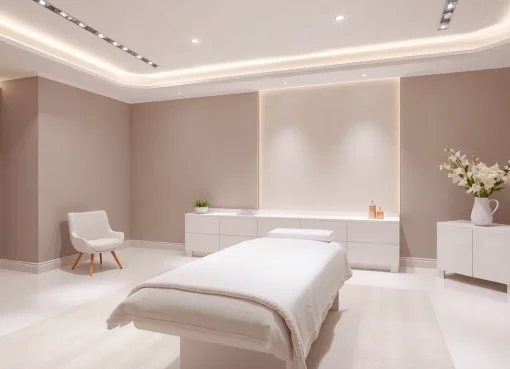 Behandlung für glatte Haut in einer modernen Klinik mit ruhiger Atmosphäre und professionellen Experten.