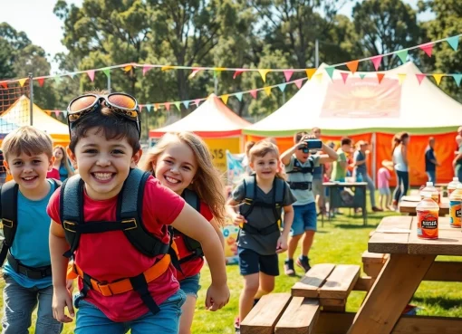 Engaged kids at a wildfire event in Perth enjoying outdoor activities and laser tag.