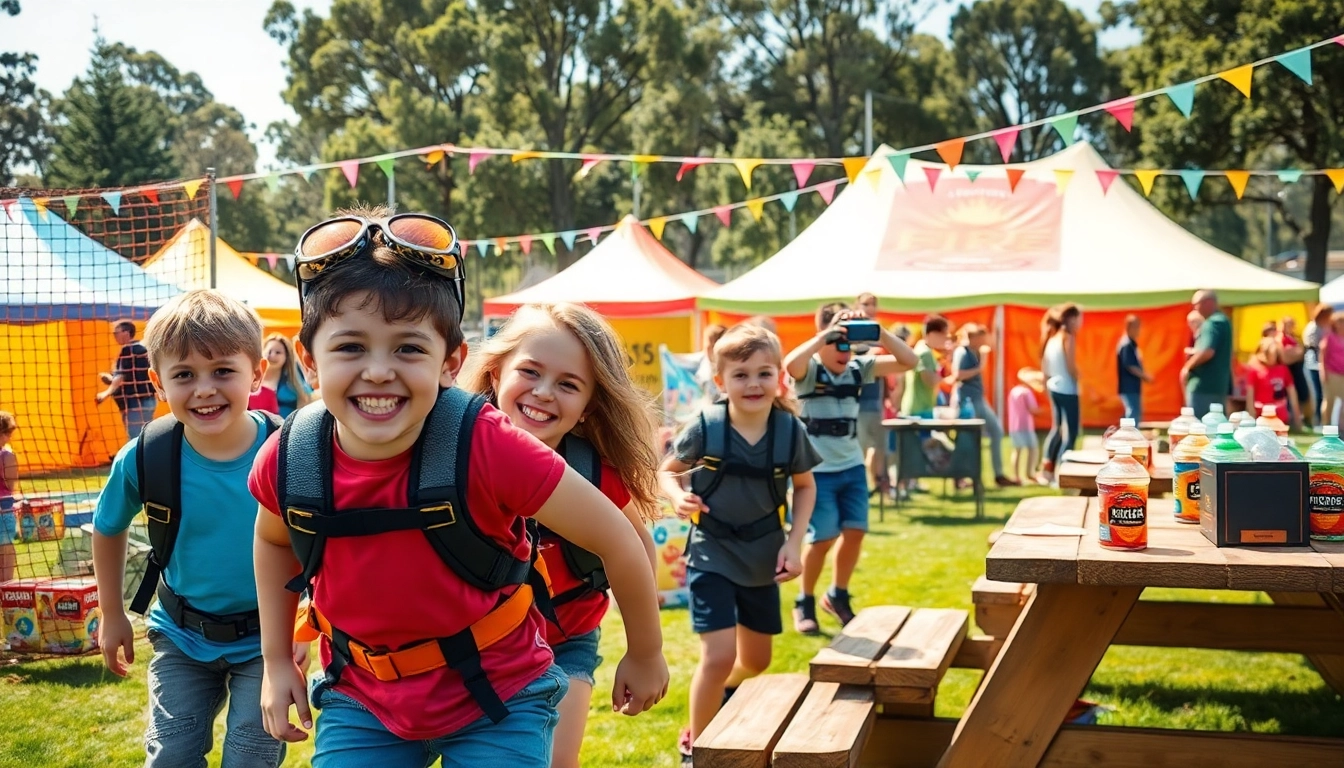 Engaged kids at a wildfire event in Perth enjoying outdoor activities and laser tag.