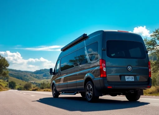Transform your adventures with JRP Campers, showcasing a custom camper van amidst nature.