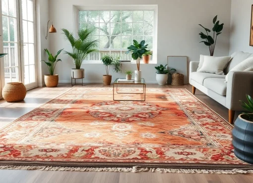 Admire the artistry of Zemmour Vintage rugs in a beautifully styled living room.
