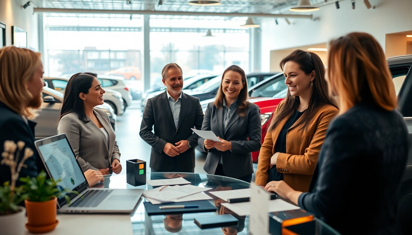 Engaging scene illustrating Competitive car Part Exchange at a professional dealership.