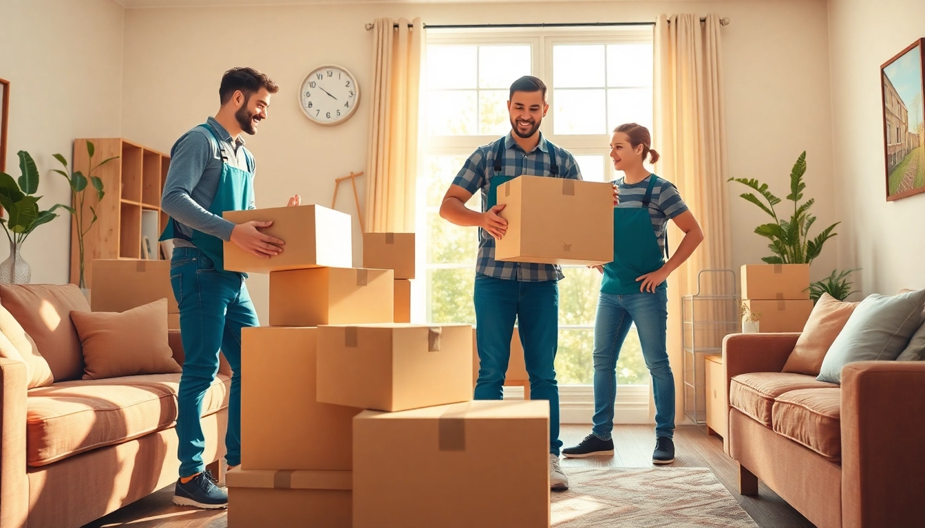 Efficient house moves demonstrated by professional movers packing belongings with care.