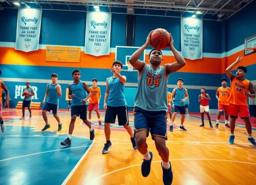 Engaged young athletes at Takeover Basketball Academy practicing skills on the court.