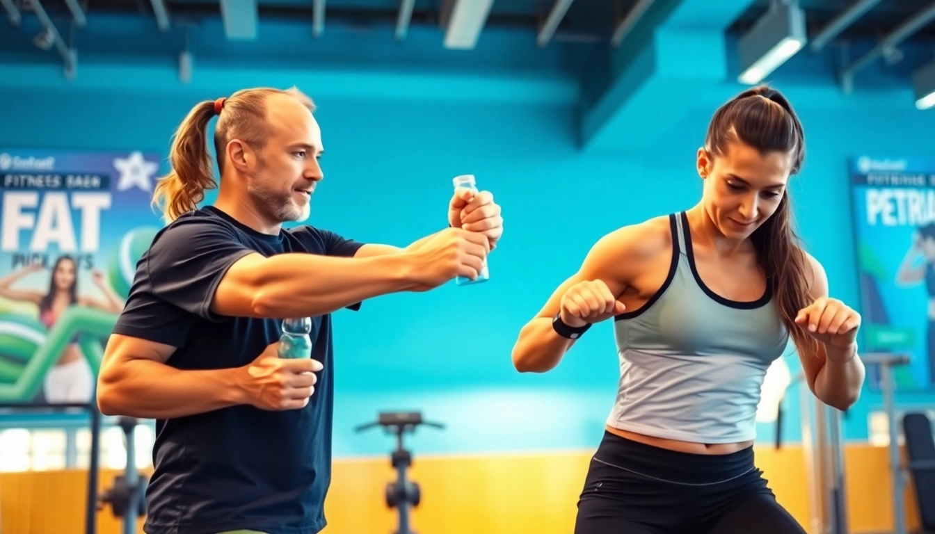 Personal trainer supporting a client in a fat loss workout at the gym, highlighting best fat loss techniques.