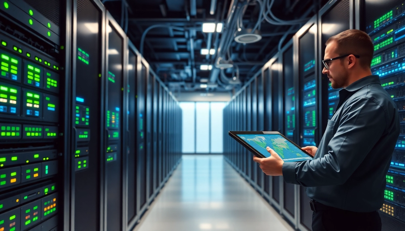 Optimize network infrastructure with a professional server room setup featuring key components.