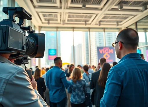 Capture engaging moments of Miami Corporate Event Videography Photography with professional videographers amidst a lively corporate conference.