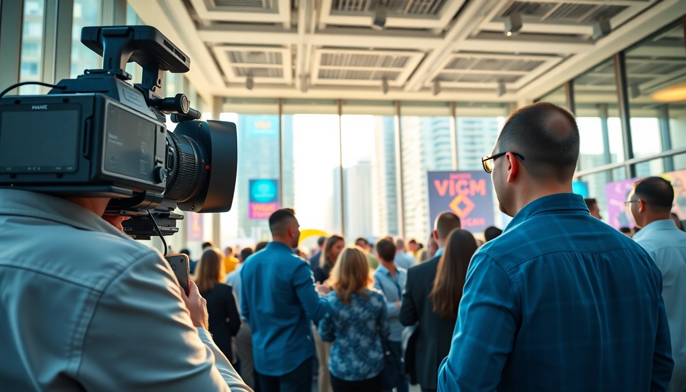 Capture engaging moments of Miami Corporate Event Videography Photography with professional videographers amidst a lively corporate conference.