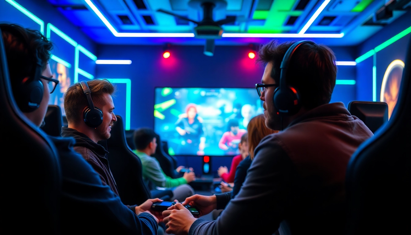 메이저사이트에서 즐기는 e-gaming 모습, 집중하는 플레이어들의 생동감 넘치는 표정.