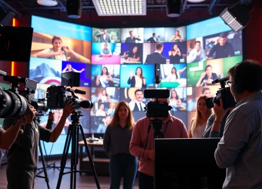 Showcase the talent of edmonton production companies in a vibrant video production studio.