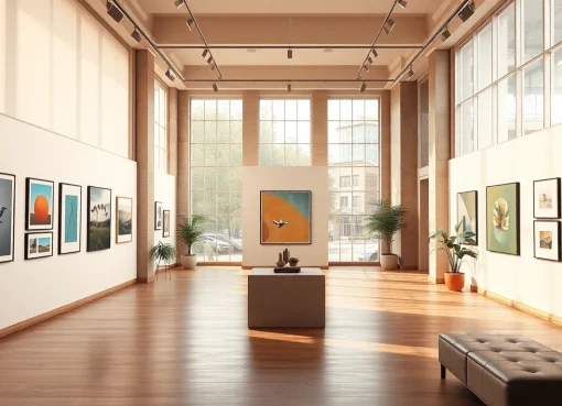 Discover artistic displays in the in lieu gallery showcasing contemporary works in a bright, inviting space.