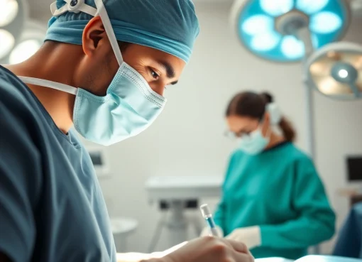 Bauchdeckenstraffung Braunschweig: Arzt führt präzise Operation zur Bauchstraffung durch.