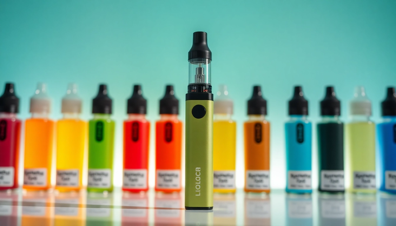 Discover the sleek design and vibrant flavors of HQD Cuvie disposable vape amidst colorful e-liquids.