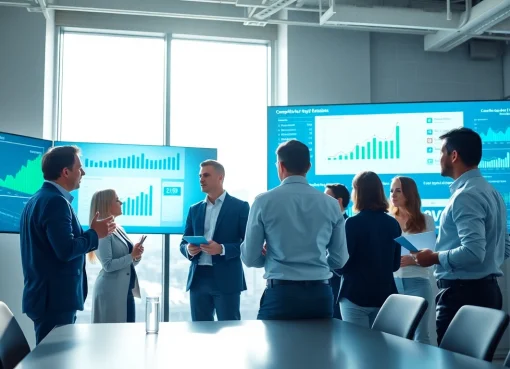 Utilizing competitive intelligence for sales, professionals analyze data for strategic advantage.