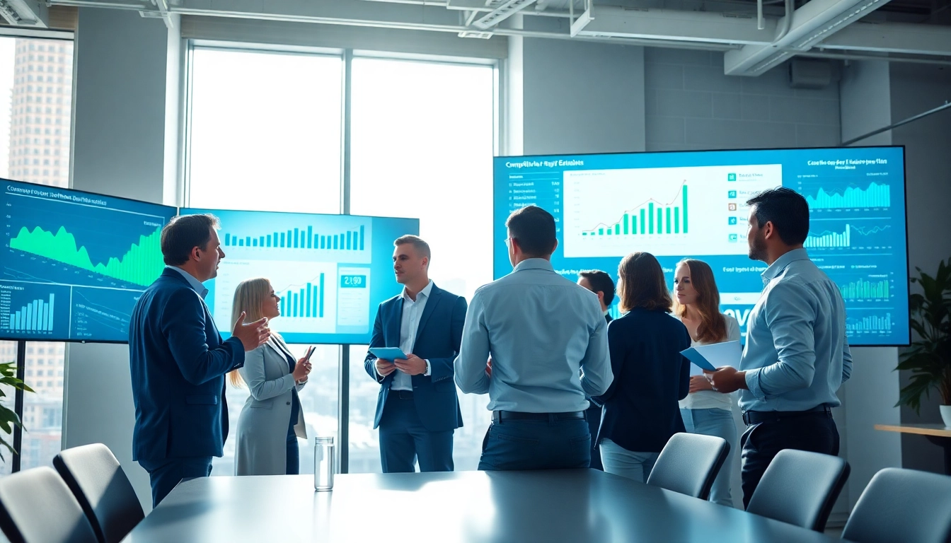 Utilizing competitive intelligence for sales, professionals analyze data for strategic advantage.