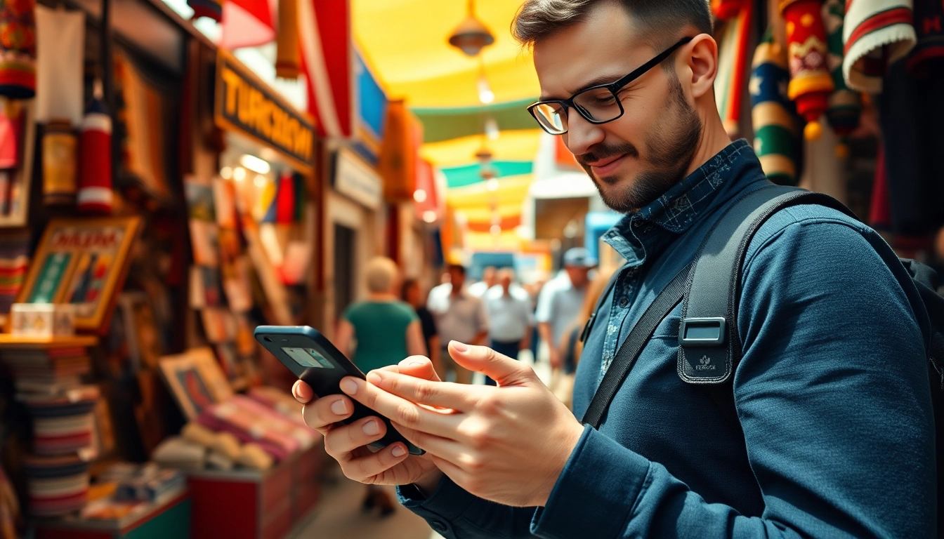 Using turkey esim for seamless connectivity in a bustling Istanbul market.
