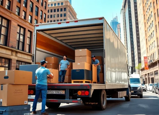 Movers efficiently loading a truck, showcasing Moving company nyc services in action.