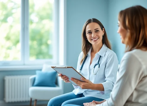 Anxiety therapy session in a peaceful environment with a therapist and client.