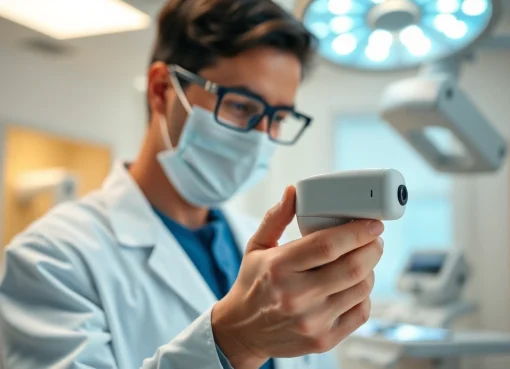 Demonstrating medical parker innovations in a modern healthcare setting with a professional