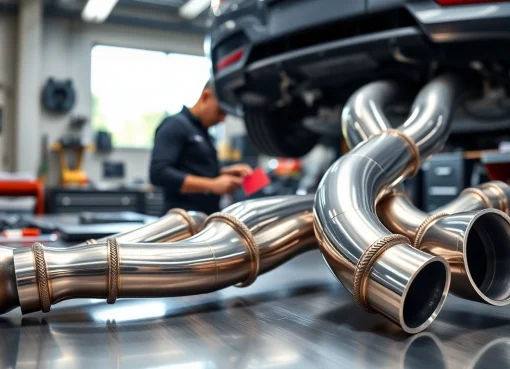 Examine powerful BMW F80 downpipes highlighting engineering craftsmanship and quality.
