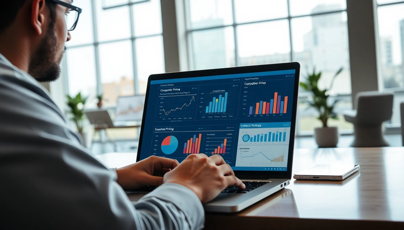 Analyze competitor pricing trends using data in a professional office setting