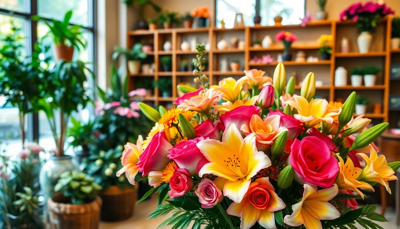 Bright flower bouquet showcasing offerings from Florist Wollert.