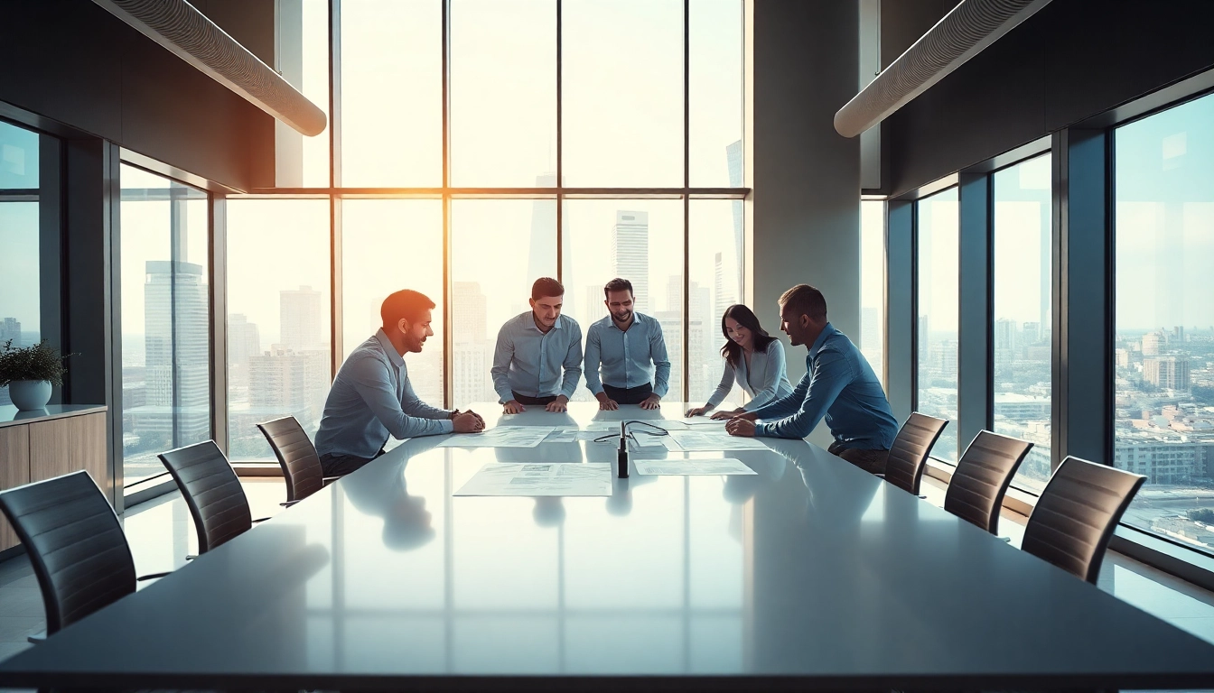 Kansas City web design companies creating collaborative solutions in a modern office.