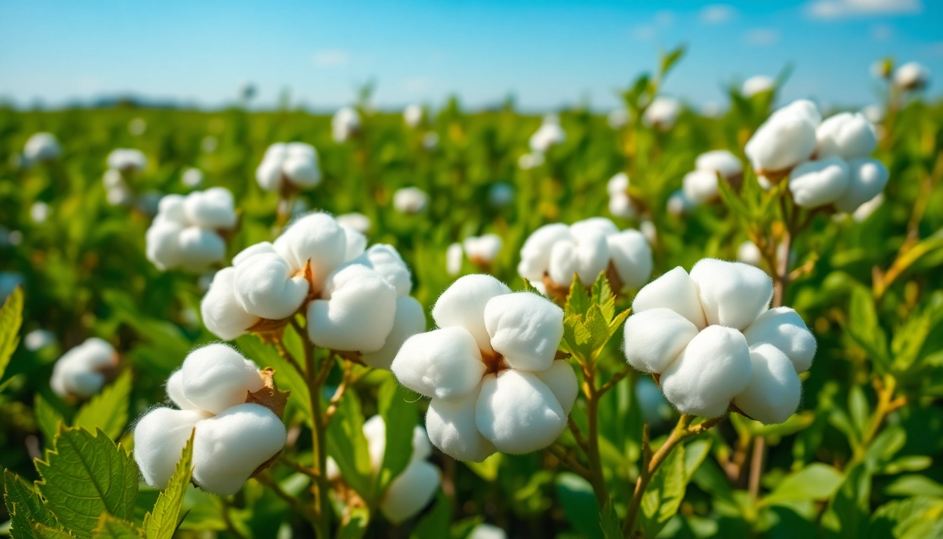 Katoenvelden met rijpe katoenbollen stralen een natuurlijke schoonheid uit.
