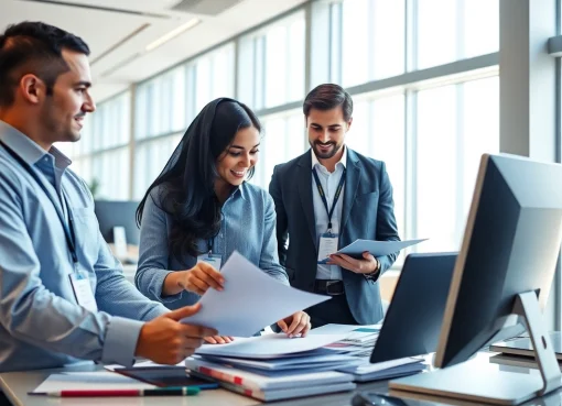 Assisting clients with QSM document clearing services in a professional office environment.