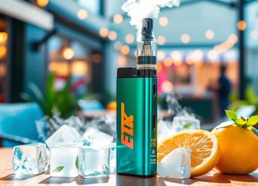 Showcase the Raz LTX 25K FROZEN Edition disposable vape in a vibrant setting, capturing its fresh appeal and design.