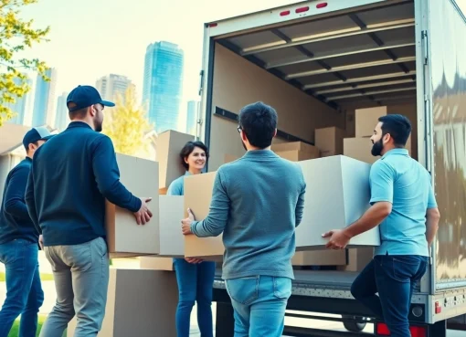 Movers transporting boxes for Toronto moving companies ensuring a smooth relocation process.