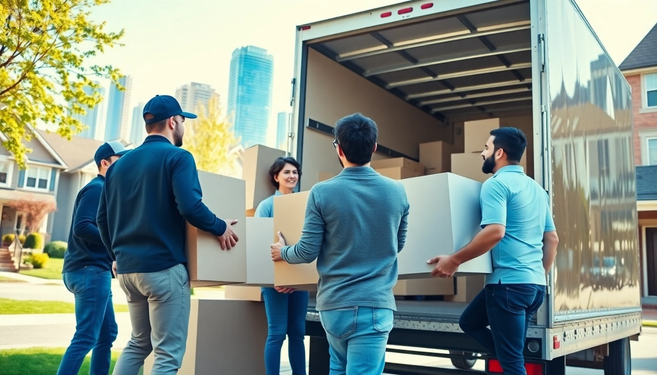 Movers transporting boxes for Toronto moving companies ensuring a smooth relocation process.