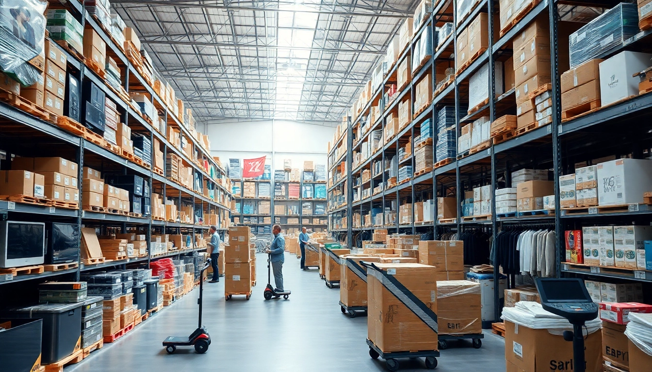 Arrange products efficiently in an amazon wholesale distribution center with employees sorting.