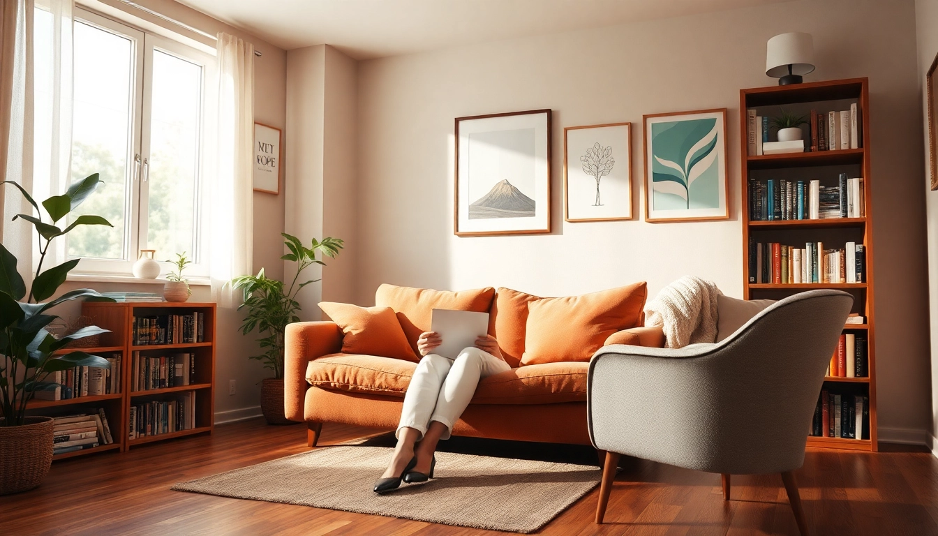Engage with an attachment theory specialist in a serene therapy room designed for comfort.
